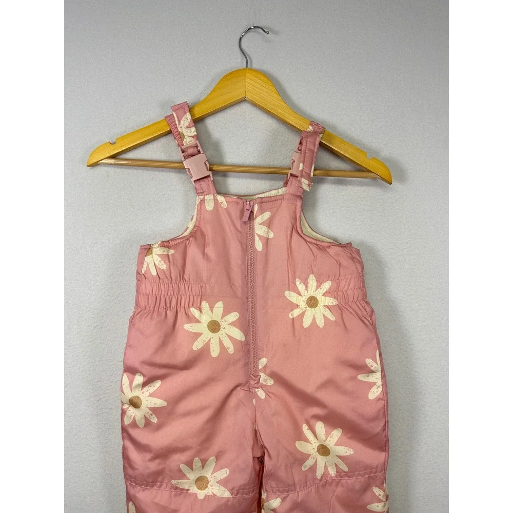 Floral Outdoor Carter's Kids 2T Pink Daisy Print Insulated Snow Bib‎ Overalls